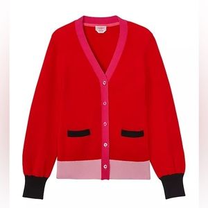 Kate Spade Colorblock Cashmere Sweater Cardigan Size Large